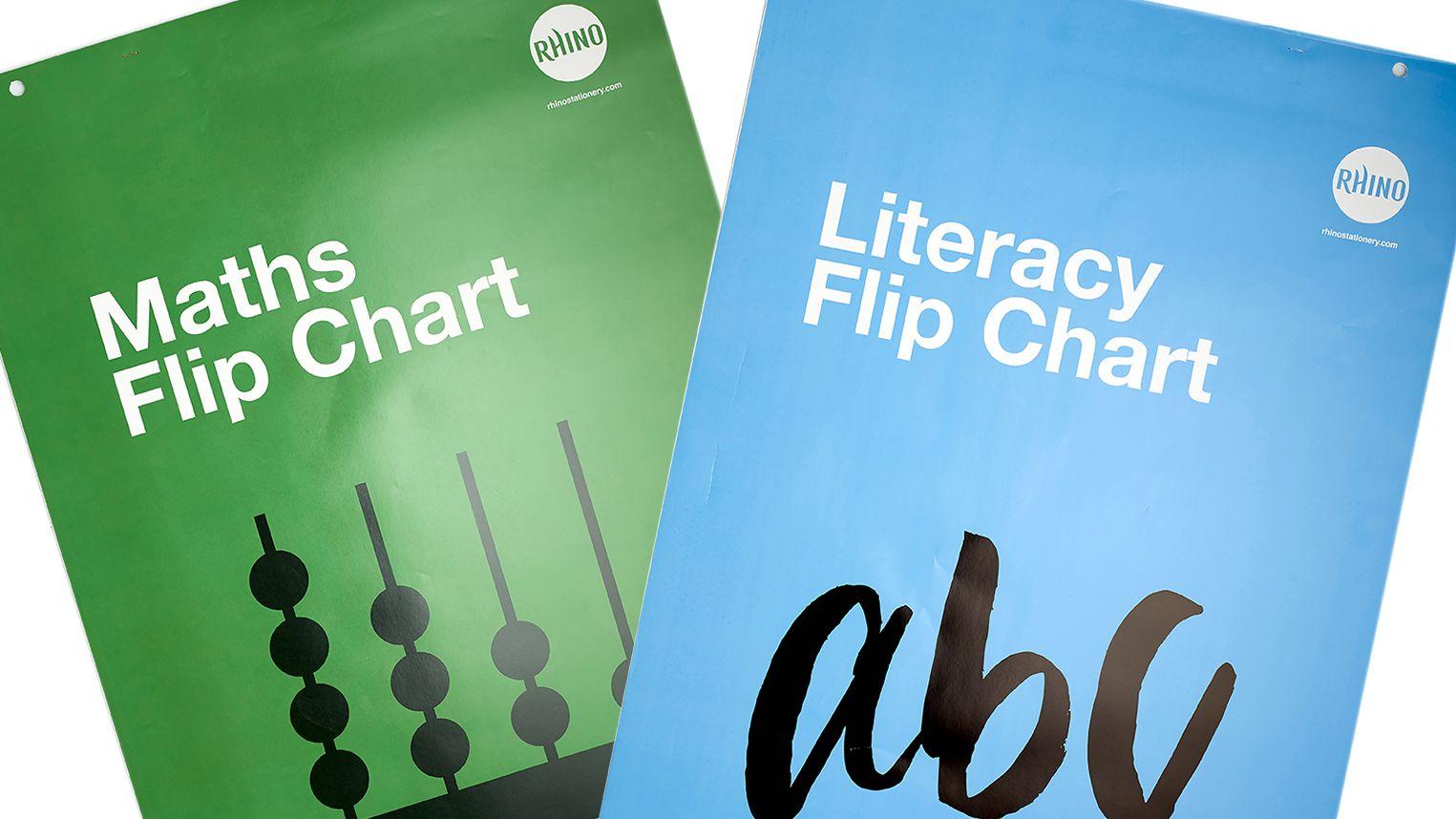 Rhino Stationery Maths Squared & English Literacy Flip Charts