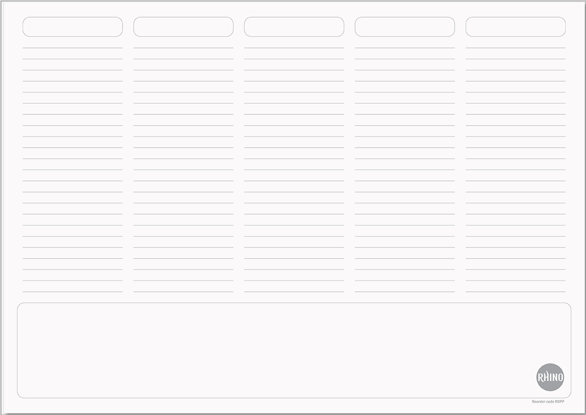 RHINO Free Downloadable 5 Column Planner