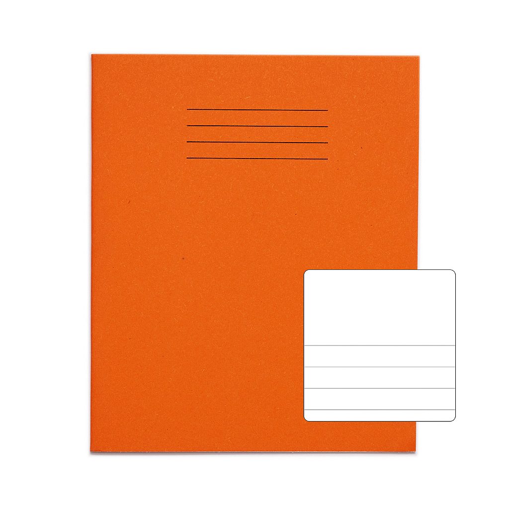 8x6 5 Exercise Book 48 Page Orange Plain 12mm Lined Product 0 VEX342 290 2 LR
