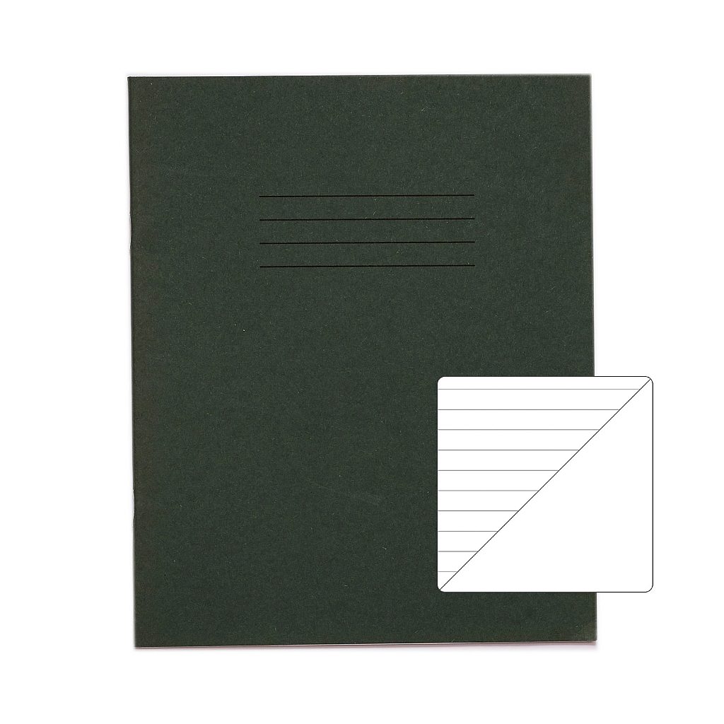 8x6 5 Exercise Book 80 Page Dk Green 8mm Lined Plain Reverse Product 0 VEX544 57 LR