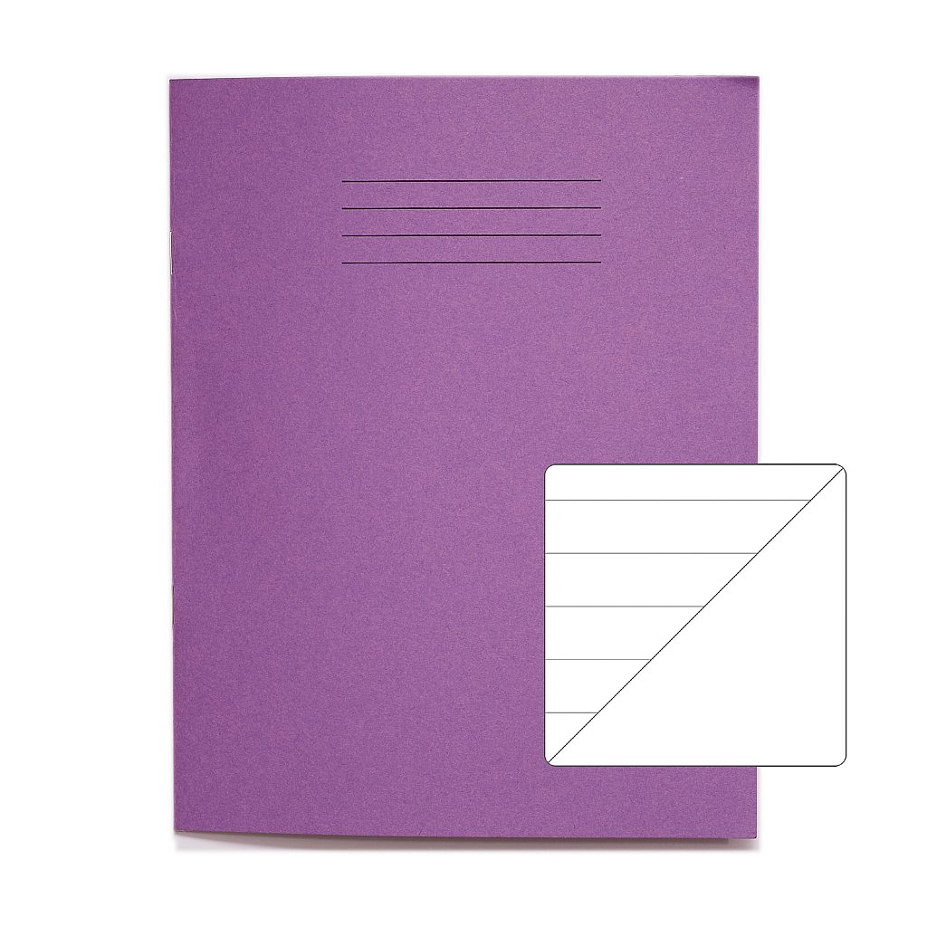 9x7 A5 Exercise Book 32 Page Purple 15mm Lined Plain Reverse Product 0 VPW026 3 2 LR