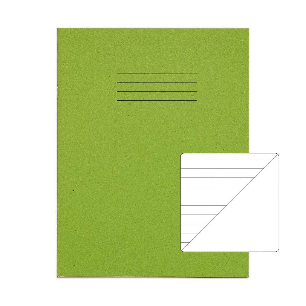 9x7 A5 Exercise Book 64 Page Lt Green 8mm Lined Plain Reverse Product 0 VEX678 62 4 LR