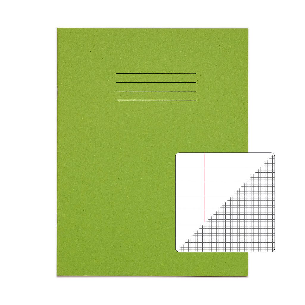 9x7 A5 Graph Book 48 Page Lt Green 20mm Graph Ruling 8mm Lined Margin Product 0 VGB023 8 6 LR