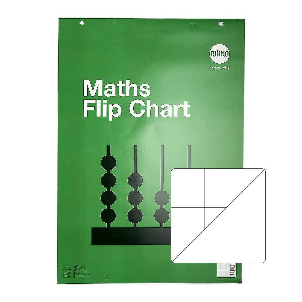 A1 Numeracy Flip Chart Pad 30 Leaf 50mm Squared Plain Reverse Product 0 RENFC LR