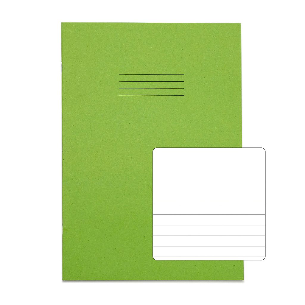 A4 Exercise Book 32 Page Lt Green Top Plain Bottom 8mm Lined Product 0 VPW024 10 0 LR