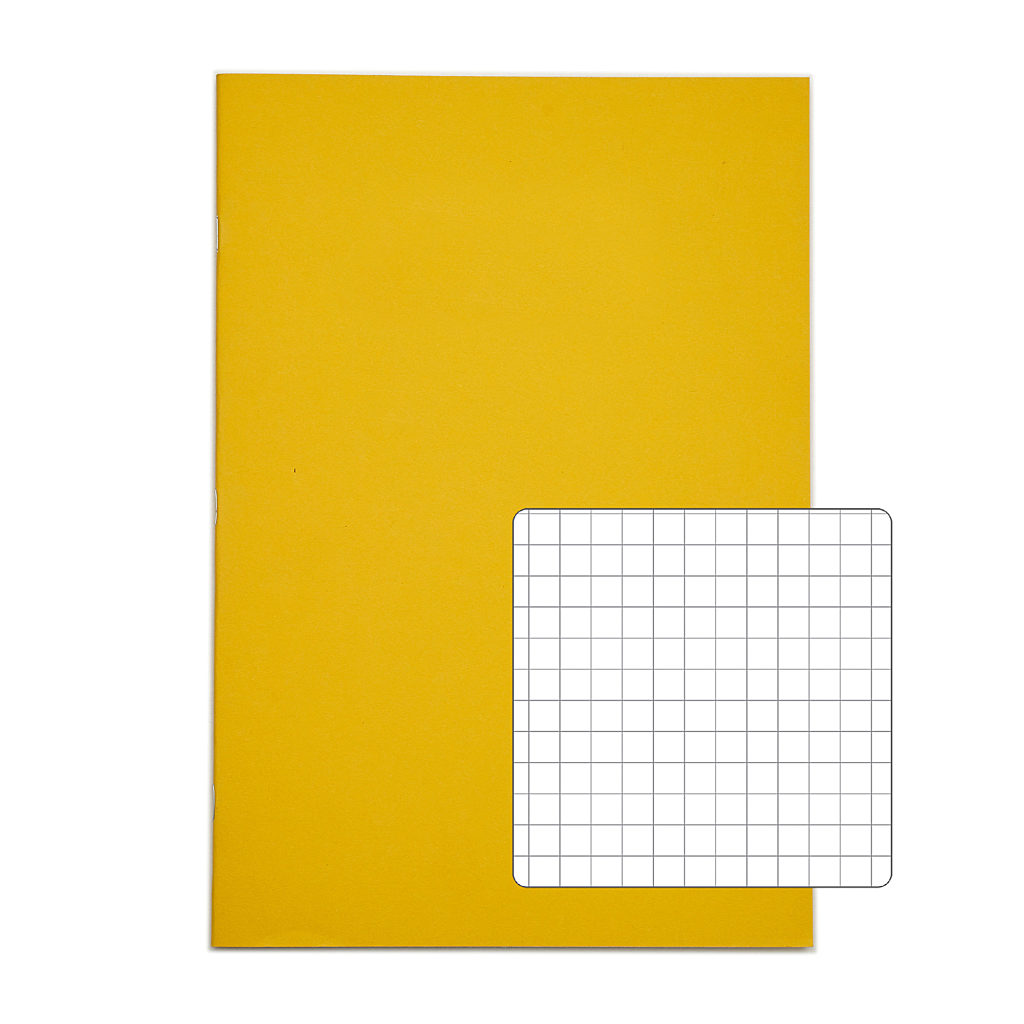A4 Exercise Book 32 Page Yellow 7mm Squared Product 0 VDU014 100 6 LR