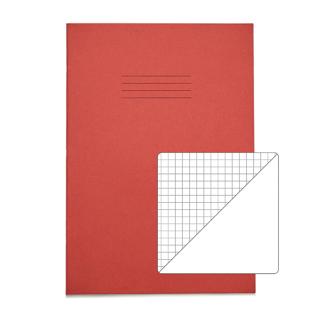 A4 Exercise Book 64p Red 5mm Squared Plain Reverse Product 0 VEX677 3995 0 LR