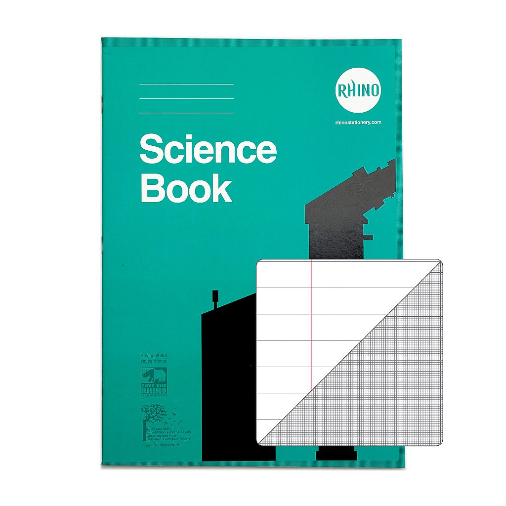 A4 Science Book 64 Page Green 8mm Lined Margin 10mm Graph Ruling Reverse Product 0 SDSC1 BU 2 LR