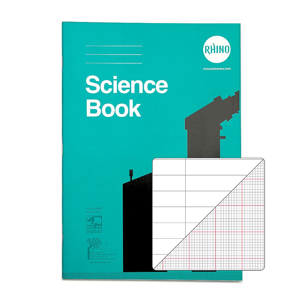 A4 Science Book 64 Page Green 8mm Lined Margin 20mm Graph Ruling Reverse Product 0 SDSC2 Y 0 LR