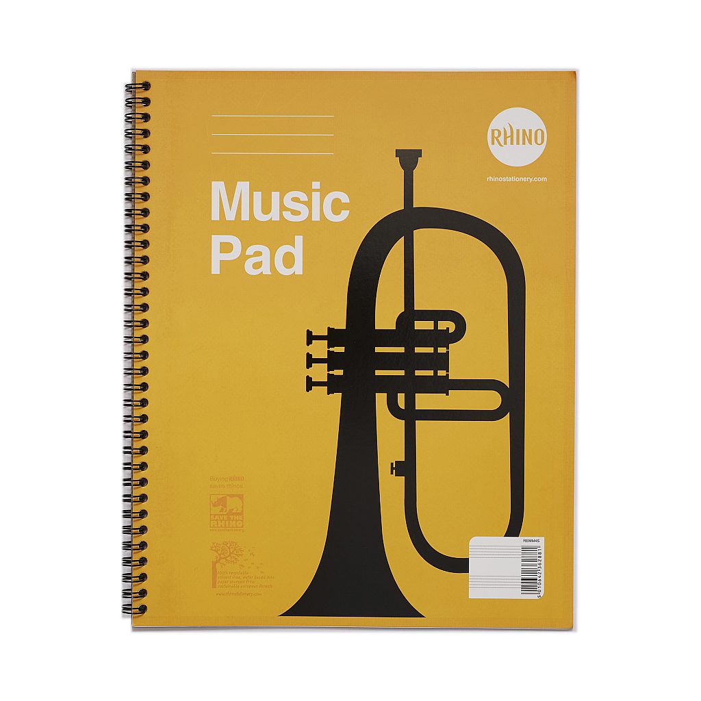 A4 Twinwire Music Pad 48 Page Lined 12 Music Staves Product 1 REMM4 S 0 LR