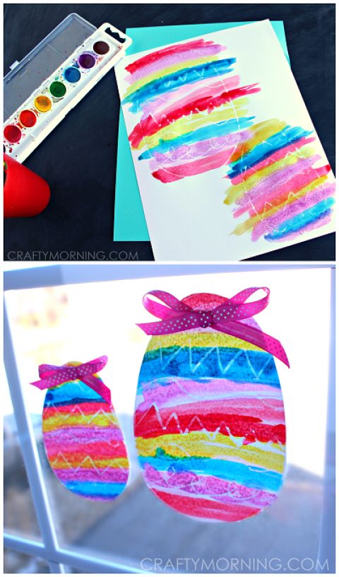 Crayon resist easter egg window decoration craft for kids - Rhino Stationery